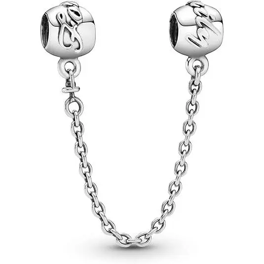 Cadena de seguridad Pandora Family Forever - Momentos compatibles - Charm de plata de ley，Incluye Caja Original - 1