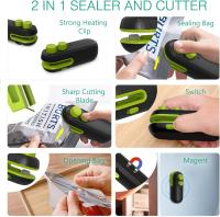 2 Pcs Mini Bag Sealer, 2 in 1 Heat Sealer and Cutter, Bag Sealer Machine Food Saver for Food Storage (USB Cable Included, Black & White) - details 0