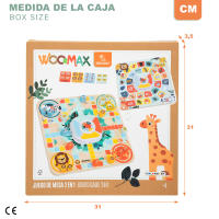 WOOMAX - Juego de la oca y parchís, Juegos de mesa 2 en 1 para niños, Fabricado en madera natural FSC, Tablero 30x30 cm, Juegos clásicos infantiles, Juguetes educativos, Regalo niños navidad, +4 años - details 5