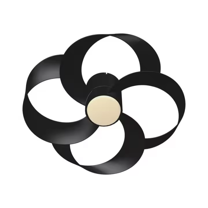 Ventilador de techo LED en forma de flor, con aspas toroidales ROSE, 24W, negro 2700K-5000K, 2000Lm, de Mantra Iluminación | LeonLeds - 1