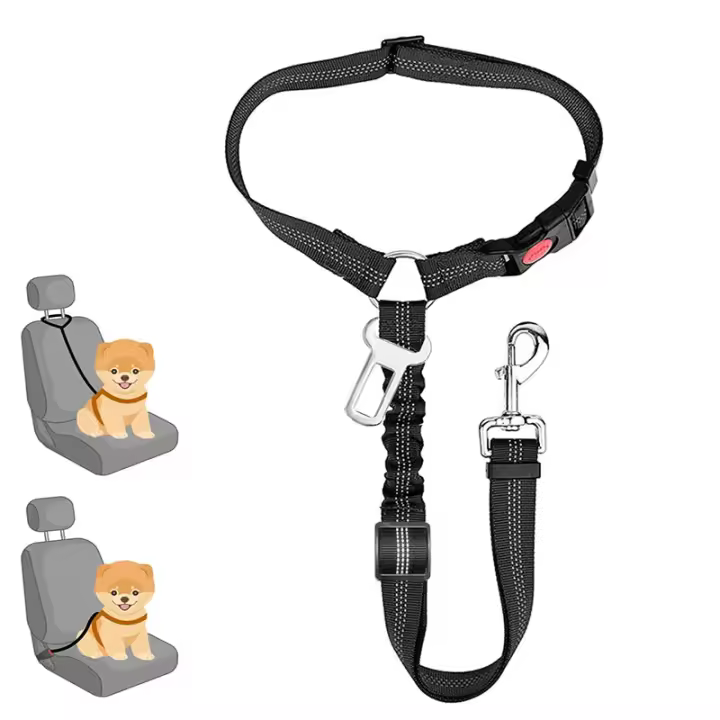 Correa De Perro Multiusos Con Hebilla De Seguridad Para Coche Correa De Caminar Para Perros Grandes Y Pequeños Material De Poliéster Origen Zhejiang China - 1