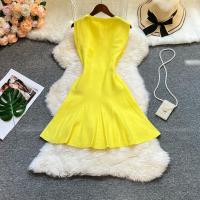 Vestido Corto Plisado De Moda Verano 2025 Para Mujer YuooMuoo Con Cuello Redondo Y Cintura Ajustada Vestido De Fiesta A-line Streetwear - details 7