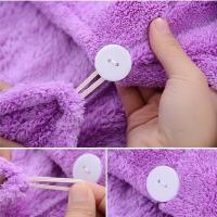 Toalla Para Secado Rápido De Pelo De Microfibra Coral Super Absorbente Turbante Para Secado Del Pelo Envoltura Rápida - details 3