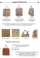 Mochila antirrobo para mujer efecto piel. Asas ajustables. Amplia capacidad, cómoda y ligera. Disponible en varios colores. CAMAR - details 1