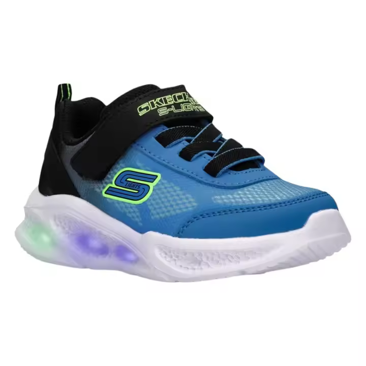 Zapatillas Skechers Meteor-Lights Krendox Negro Azul 401495N-Bkbl Con Luces Niños - 1