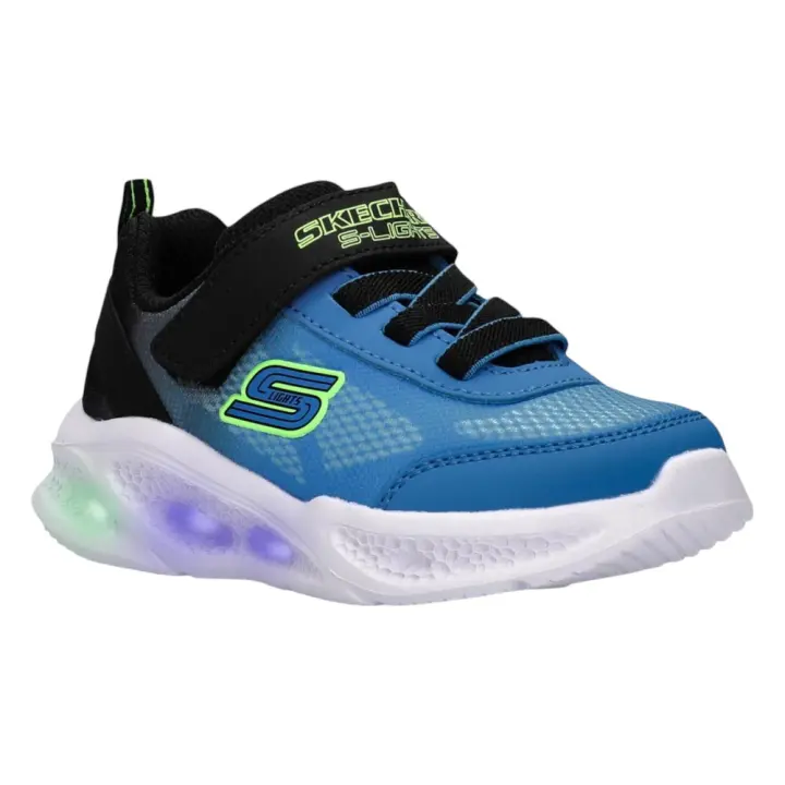 Zapatillas Skechers Meteor-Lights Krendox Negro Azul 401495N-Bkbl Con Luces Niños - 1