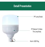 Lámpara De Emergencia LED Recargable 60W 80W Con Gancho Para Camping BBQ Y Tiendas Exteriores Luz Portátil USB Recargable - details 4