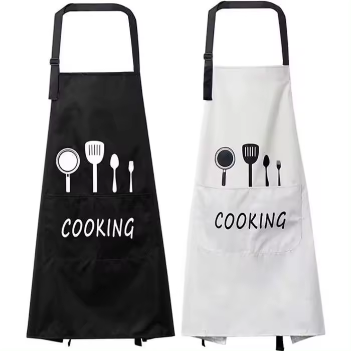 Delantal de Cocina impermeable - MINGMEI - Negro-PVC-sintético-Cocina - 1