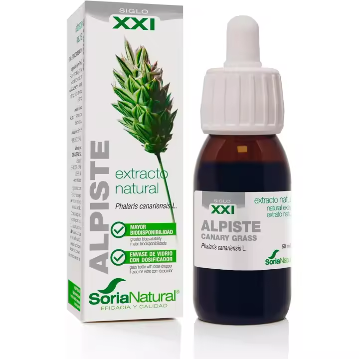 Extracto de Alpiste Soria Natural - Contribuye a Mantener Niveles Normales de Colesterol y Azúcar - Antioxidante - Drenaje Renal - 1