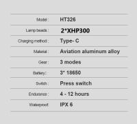 Linterna Frontal LED Recargable USB De Alta Potencia Con Sensor XHP300 Para Pesca Y Caza Luz De Mano Con Ajuste De Ángulo De 90° IPX6 Impermeable - details 19