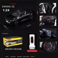 Nueva Modelo De Coche De Aleación Tesla X a Escala 1:24 Con Sonido Y Luz Juguete Eléctrico De Metal Para Niños Colección Decoración Regalo - details 9
