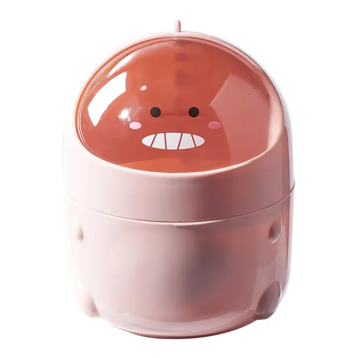 Mini pequeño con tapa, baño, oficina, para baño, cocina, oficina, cubo de basura portátil, bonito estilo rtoon - 1