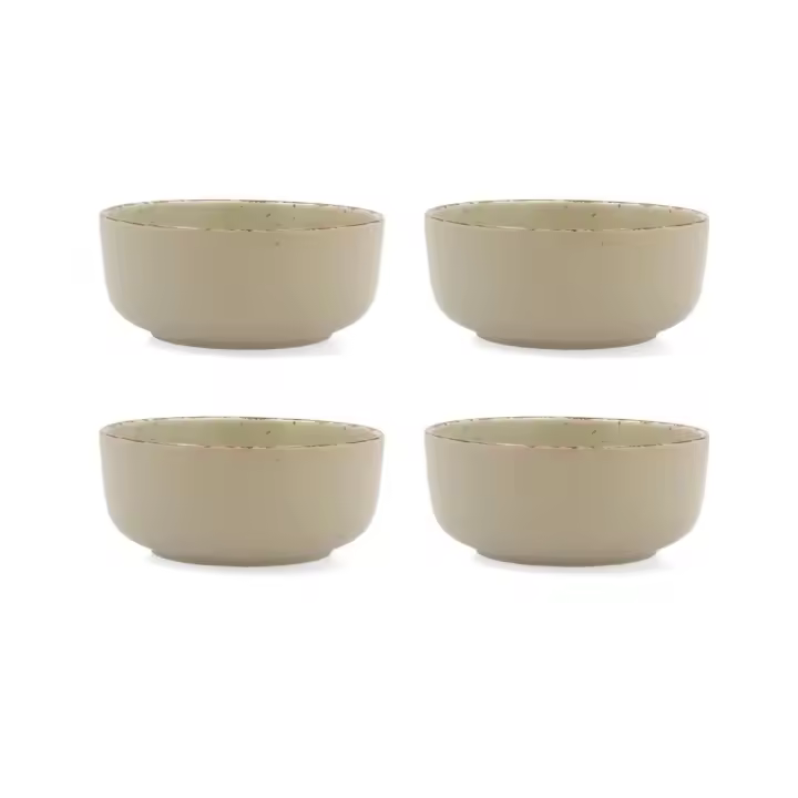 QUID DUNA 4 Bol Cerámico 15X15CM Verde Decorado Gran tamaño para raciones extrasaludables Apilable - 1