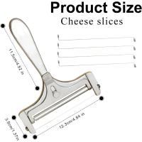 Cortador De Queso Manual Con 4 Cables De Repuesto Cuchillo De Queso Acero Inoxidable Ajustable Con Ruedas Para Cocina - details 2