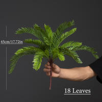 Árbol De Palma Artificial 45cm Con 18 Hojas Hojas De Monstera Tropicales Falsas Plantas Sago Cycas Para Decoración De Jardín Interior Y Exterior - details 1