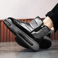 Botas De Hombre Talla Grande Con Peluche Aislante Invierno Impermeables Botines De Pies Suaves De Satén Material De Suela De Goma - details 12