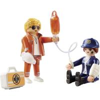 PLAYMOBIL doctor y policía herida duo pack Suero con vía para conectar al paciente  (70823) - details 1