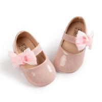 Zapatos De Niña Bebé En PU Cuero Liso Con Nudo Y Suela Antideslizante Ligera Para Primera Caminata Vestido De Princesa Para Boda - details 7