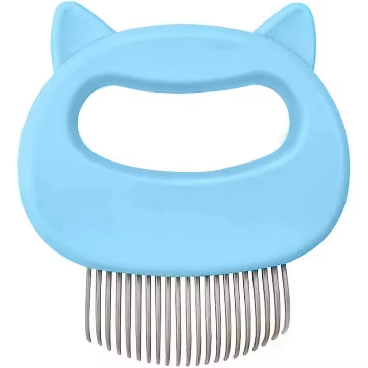 Cepillo para gatos, peine para gatos, peine de masaje para gatos, cepillo para perros, peine para mascotas y cepillo de masaje (azul), Sunny - 1