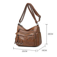 Bolso De Hombro Y Cruzado De Cuero PU Vintage Para Mujer De Alta Calidad Con Multípodos Diseño De Lujo Bolso De Mujer - details 17