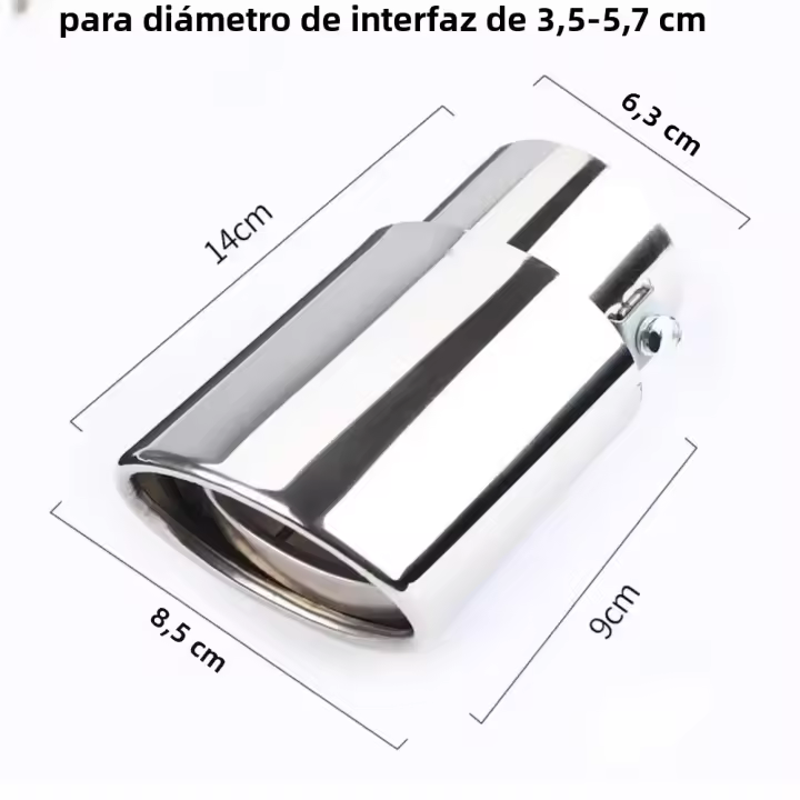 Tubo De Escape Para Coche 2.5" Tapa De Escalera De Acero Inoxidable Universal Modificable Para La Mayoría De Los Coches Accesorio De Modificación De Auto - 1