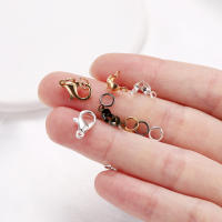 Kit De 80 Piezas De Hebilla De Langosta De Aleación De Latón Hipoalergénica Para Pulseras Y Collares DIY De Joyería Conector De Anillo Saltarín - details 1
