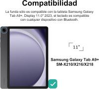 Teclado Samsung Galaxy Tab A9 Plus 11 Pulgadas 2025, Funda Teclado Español Ñ Bluetooth Desmontable para Samsung A9+ (SM-X210/X216/X218), Rosa - details 0