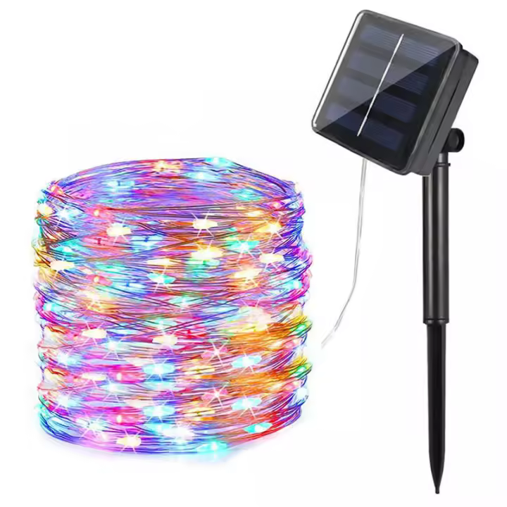 Guirnalda Solar De Navidad Decorativa LED De Hilo De Cobre Para Exteriores 4/7/12/22/32M Luces De Fiesta Para Hogar Bodas Jardín - 1