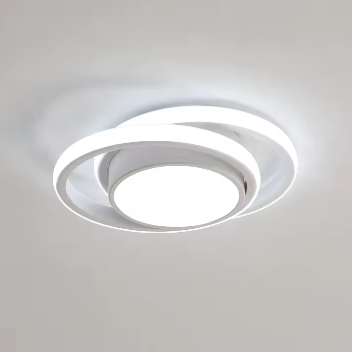 1PCS Lámpara de techo LED de Aluminio Doble Redondo Blanco 32W 27*22*6 Luz Blanca 220V 6500K - 1