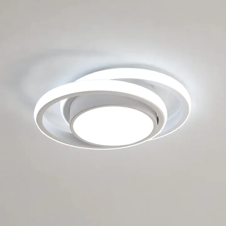 1PCS Lámpara de techo LED de Aluminio Doble Redondo Blanco 32W 27*22*6 Luz Blanca 220V 6500K - 1