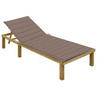 vidaXL Tumbona con cojín madera de pino impregnada en color Negro/Verde brillante/Estampado cuadros rojos y más | acolchados duraderos para sofás de jardín terraza exterior - details 12