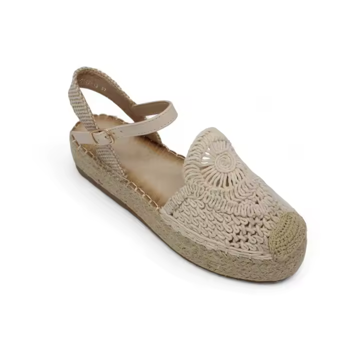 Calzados soraia, Sandalia ganchillo mujer para verano, Sandalia con plataforma de yute, 2024 - 1
