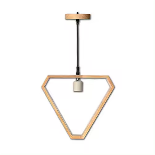 TECNOLUX EURO Lámpara Iluminación colgante madera Rosca E27 para el Restaurante Dormitorio Sala de Estudio 25x28.5x5 diámetro color naturar - 1