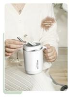 Taza De Café De 500ML Con Asa Y Tapa Acero Inoxidable 304 Taza De Leche Para Desayuno Con Acabado Ecológico Para Oficina Y Estudio - details 5