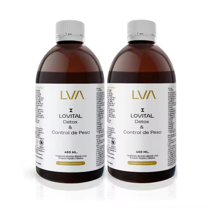 LOVITAL PACK 2 BOTELLAS  Jarabe Depurativo y Diurético  Retención de Líquidos y limpieza de Colon e intestino  Sabor Afrutado y dulce 450ml  Suplemento Alimenticio a base de ingredientes Vegetales, vitaminas y minerales  Alcachofa y Diente de León - 1