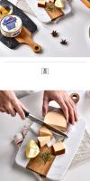 Tablero De Cortar De Madera De Mármoles 1Pc Rectangular Negro Para Queso Carne Fruta Pan Herramientas De Cocina Al Aire Libre - details 7