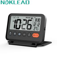 NOKLEAD Reloj De Mesa Portátil Con Termómetro Y Calendario Pantalla LCD Digital Reiki Mini Viaje Con Alarma De Despertador Estilo Moderno - details 0