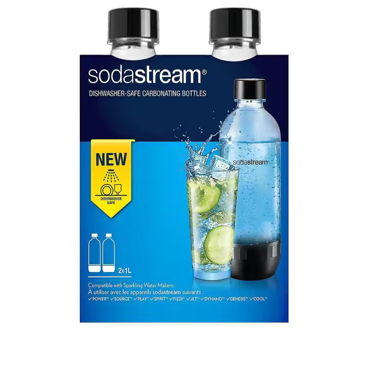 Pack 2 botellas Sodastream de 1 litro universales lavables en lavavajas - 1