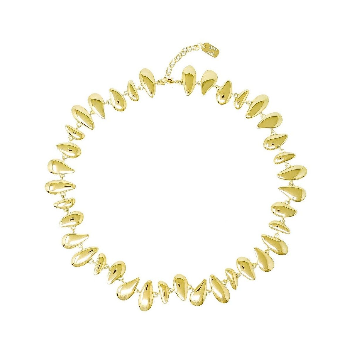 Gargantilla Collar Pertegaz Chapada Oro mujer TEARS 45 cm. forma lágrima latón