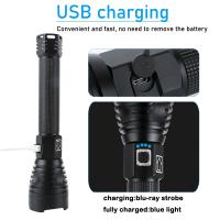 Linterna Táctica Recargable USB Super Brillante XHP90 Con Zoom Ajustable Lúmenes Altos Torcha Para Camping Y Búsqueda Resistente Al Choque Y Agua - details 5