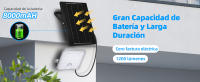 Aigostar Foco LED solar exterior con gran panel solar,Súper Luminoso,8000mAH,Batería gran capacidad,mando a distancia,detección de movimiento,Luz solar con Impermeable IP66 para jardín,caminos,6500K(1) - details 2