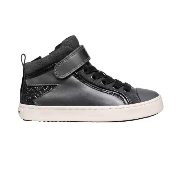 Geox, zapatillas altas para niña, transpirables y cómodas. Con plantilla extraíble revestida en piel y cierre de cordones elásticos y banda adherente. - 1