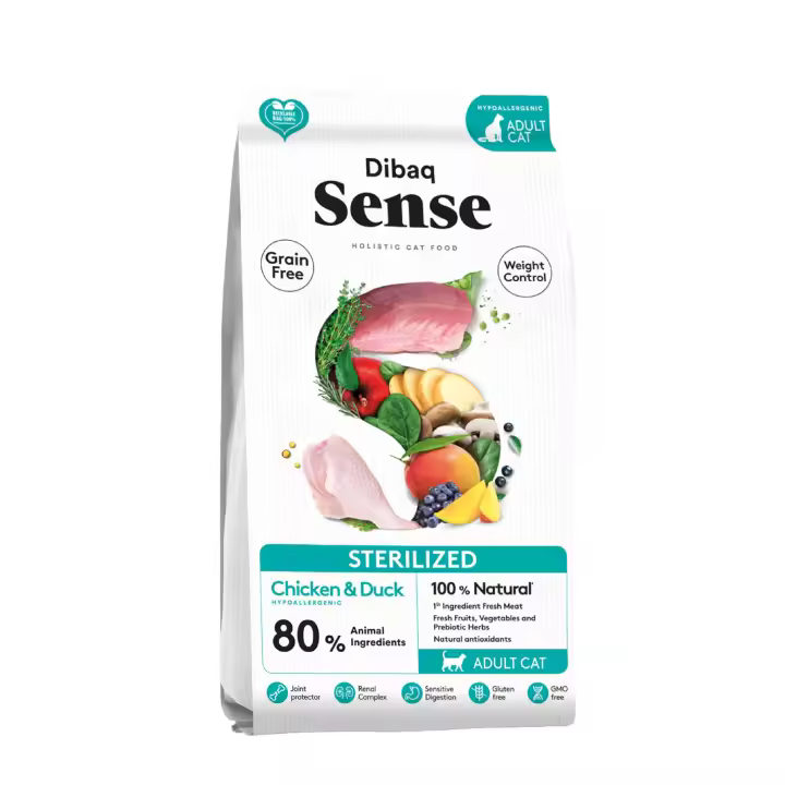 Dibaq Sense Cat, Esterilizado, comida para gatos, pienso, sin cereales, 6 Kg - 1