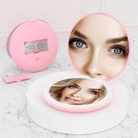 Espejo De Maquillaje Portátil LED 3.5 Pulgadas Compacto Doblesided Plegable Para Bolso Con Luz De Mano Y Aumento 3x - details 0