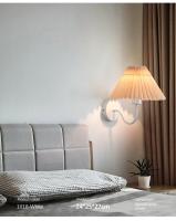 Lámpara De Pared Retro Nórdica En Forma De Hoja De Ventilador Creativa Para Sala De Estar Comedor Dormitorio Decoración Del Hogar Material De Tela Y Hierro - details 7
