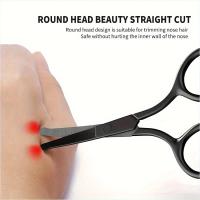 Tijeras De Cabello Negro De Acero Inoxidable Para Nariz Y Orejas Seguras Para Hombre Y Mujer No Dañan El Nariz - details 1
