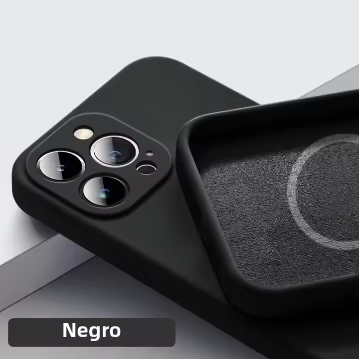 Funda De Silicona Líquida Para iPhone 15 11 12 13 14 pro Max Mini X XR XS 8 plus Magnética Carga Inalámbrica Protectora Anti-Resbaladiza Anti-Scratch - 1