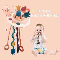 Juguete Educativo Sensorial Montessori De Silicona Rosa Con Cadena Para Masticar Y Desarrollo Infantil Para Viajes Y Carro De Bebé - details 3