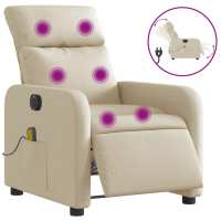 vidaXL Sillón reclinable de masaje eléctrico tela Gris claro, Gris oscuro, Negro Sillon Dormitorio Sillon Comodos Silla Relax Sillón Sofá - details 4
