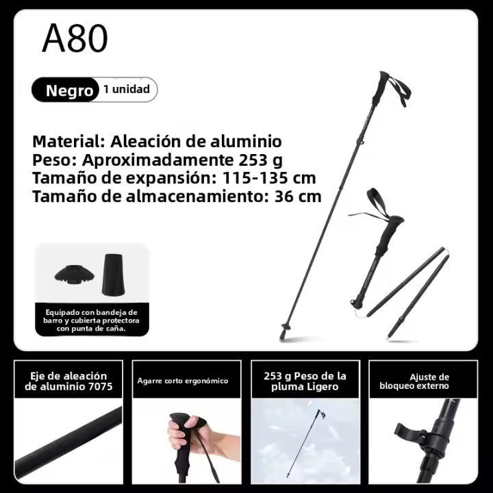 MOBI GARDEN Palo De Camuflaje Ultraligero De Aleación De Aluminio Plegable Para Senderismo Profesional Y Excursionismo - 1
